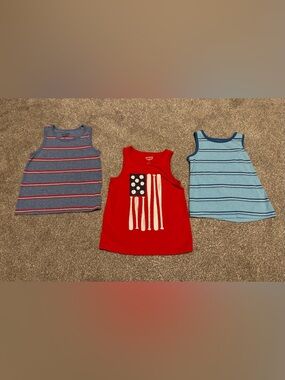 Set 3 summer tank top sleeveless shirts 3T Toddler Boys Jumping Beans Baseball